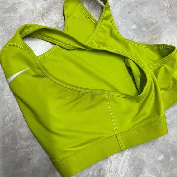 Nike Lime Green Sports Bra with Performance Fabric - Picture 4 of 4